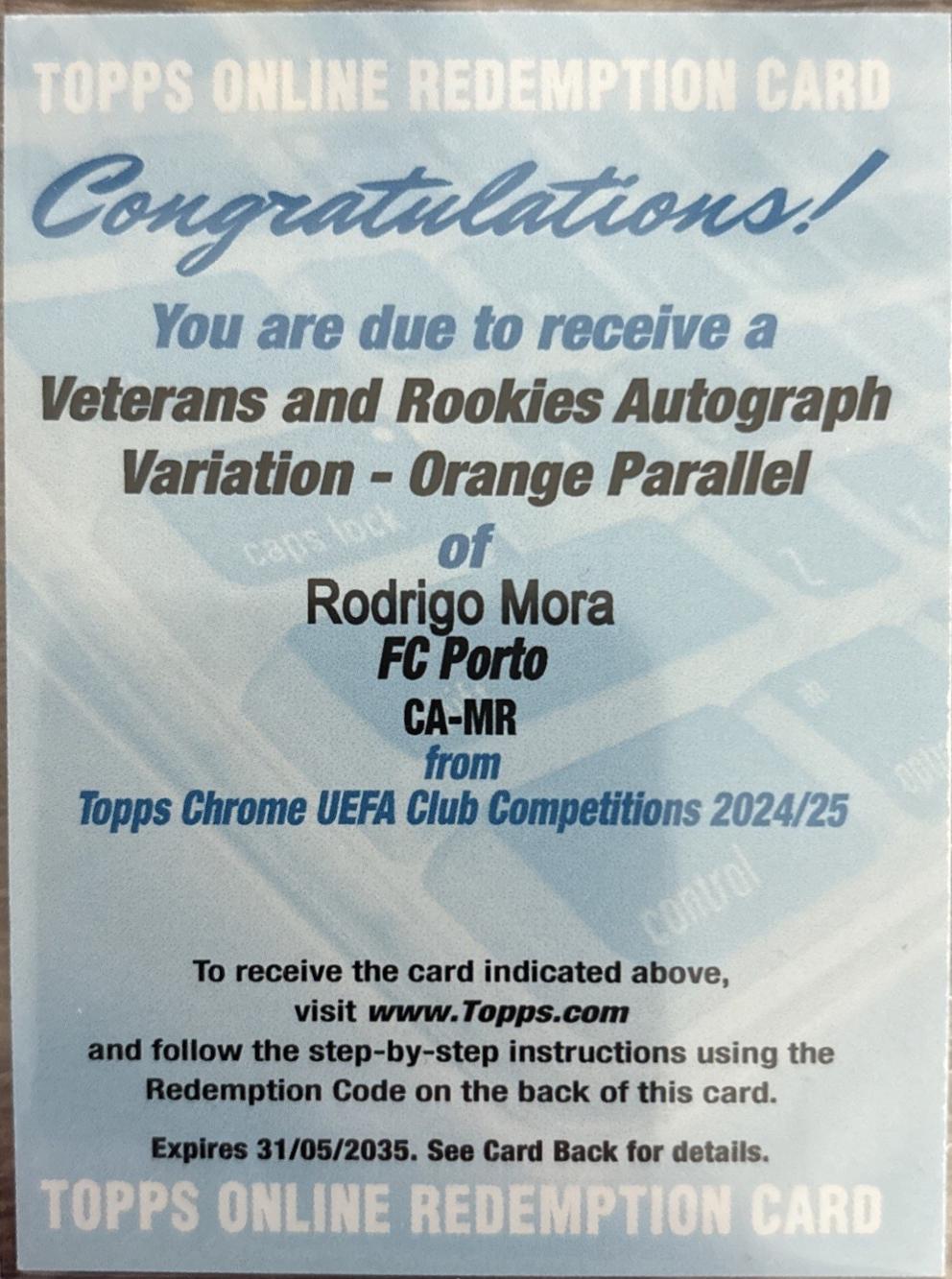 Rodrigo Mora - Chrome UEFA Autograph #CA-MR